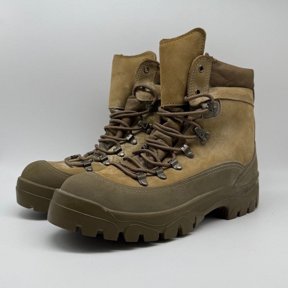 Bates Combat Boots Mens 8 R Tan Leather Gore-Tex Vibram Tactical E03412C USA